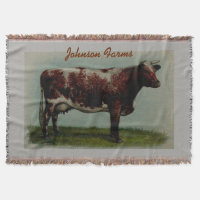 Personalized Vintage Shorthorn Cow