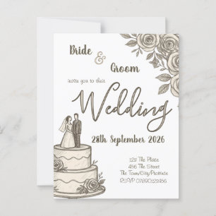 Personalized Vintage Sketch Elegant Calligraphy   Postcard