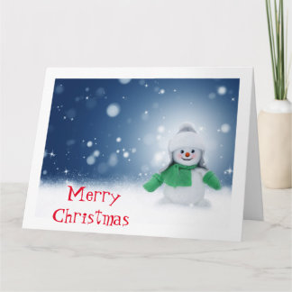 Personalized Vintage Snowman Christmas Card
