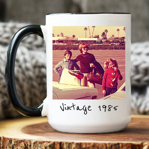Personalized Vintage Style Custom Photo Mom Dad Coffee Mug