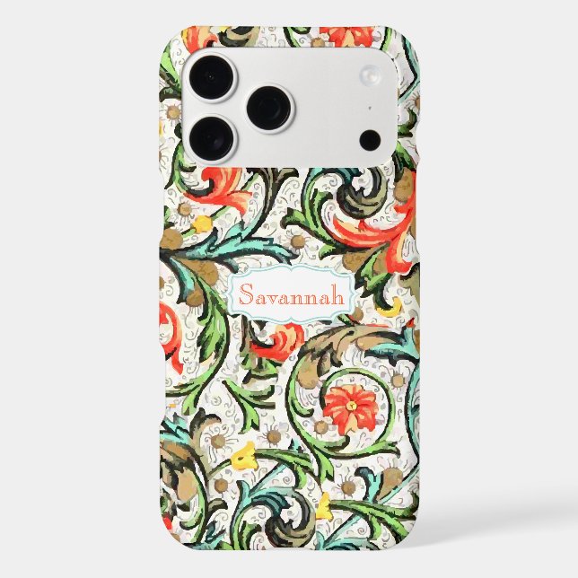 Personalized Vintage Swirly Damask (Back)