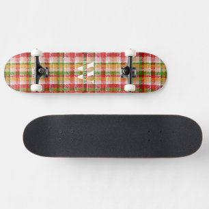Personalized Vintage Tartan Plaid Print Skateboard