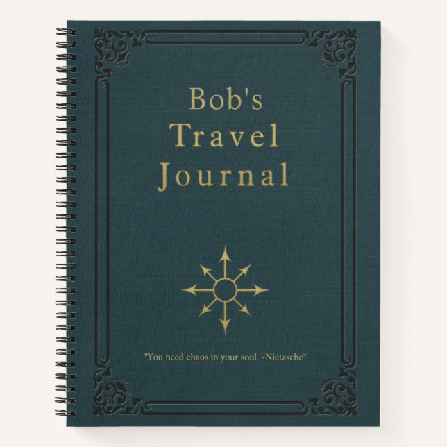 Personalized Vintage Travel Journal (Front)