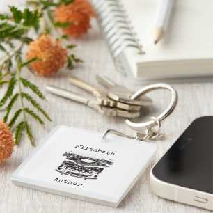 Personalized Vintage Typewriter for Author Writer  Keychain