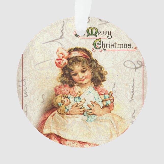 Personalized Vintage Victorian Christmas Ornament (Front)