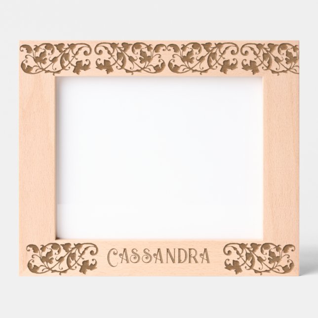 Personalized Vintage Victorian Foliage Etched Frames (Front)