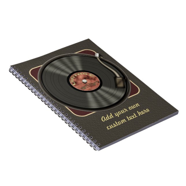 Personalized Vintage Vinyl Record Notebook (Right Side)