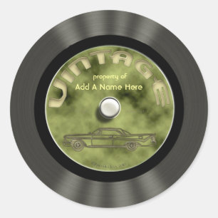 Personalized Vintage Vinyl Record Stickers