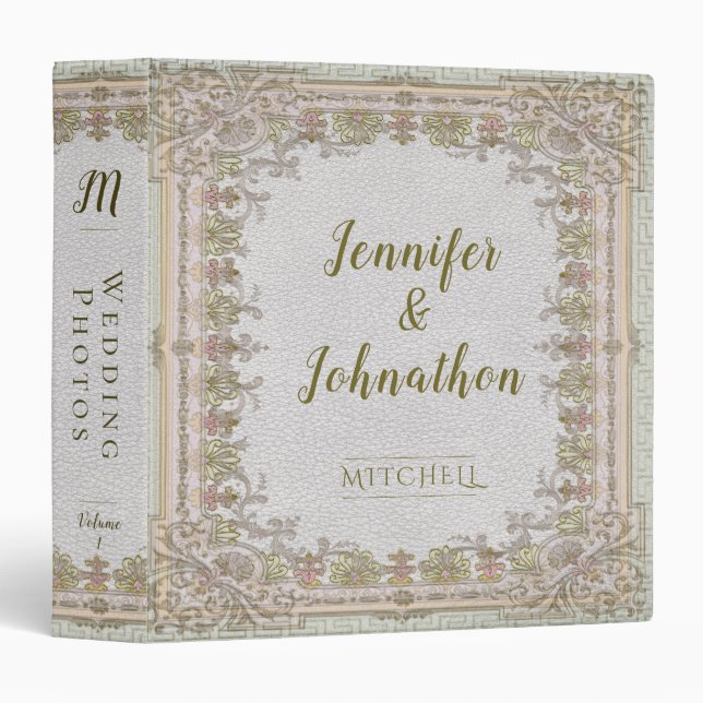 Personalized Vintage Wedding Album Binder (Front/Spine)