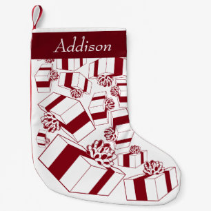 Personalized Vintage White Red Gifts Small Christmas Stocking