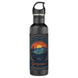 Personalized Vintage Wilderness Sunset Dot Mandala 710 Ml Water Bottle