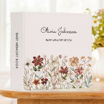 Personalized Vintage Wildflower Baby Memory Book Binder<br><div class="desc">Introducing our Personalized Vintage Wildflower Baby Memory Book 3 ring binder . Featuring fall autumn colour watercolor flower garden illustration. Suitable as keepsake and gift for new moms and newborn baby girls.</div>
