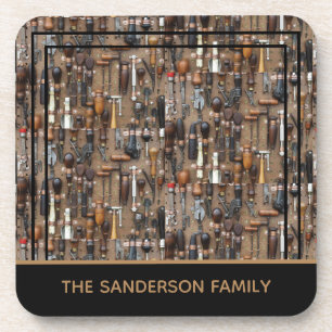 Personalized Vintage Woodworking  Kitchen tools Coaster