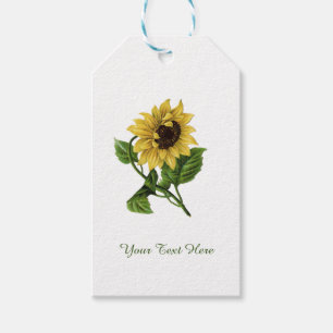 Personalized Vintage Yellow Sunflower Gift Tags