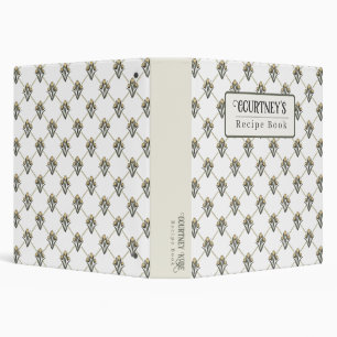 Personalized Vintage Yellow Tulip Recipe Binder