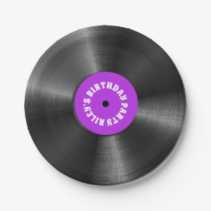 Personalized Vinyl Album Record Birthday Party Paper Plate