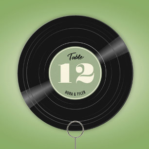 Personalized Vinyl Record Sage Green Table Number