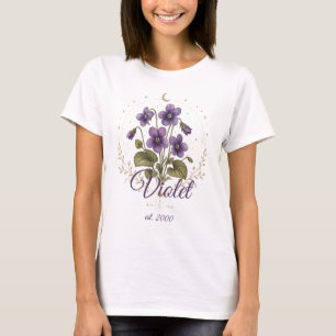 Personalized Violet Birth Flower Name Shirt