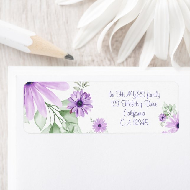 Personalized  Violet Green, Watercolor Flowers (Insitu)