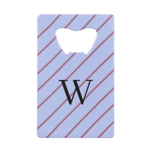 Personalized Violet Lined Credit Card Bottle Opener