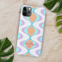 Personalized Violet Orange Aqua Blue Retro Art