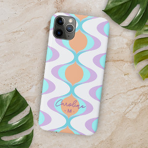 Personalized Violet Orange Aqua Blue Retro Art iPhone 11 Pro Max Case