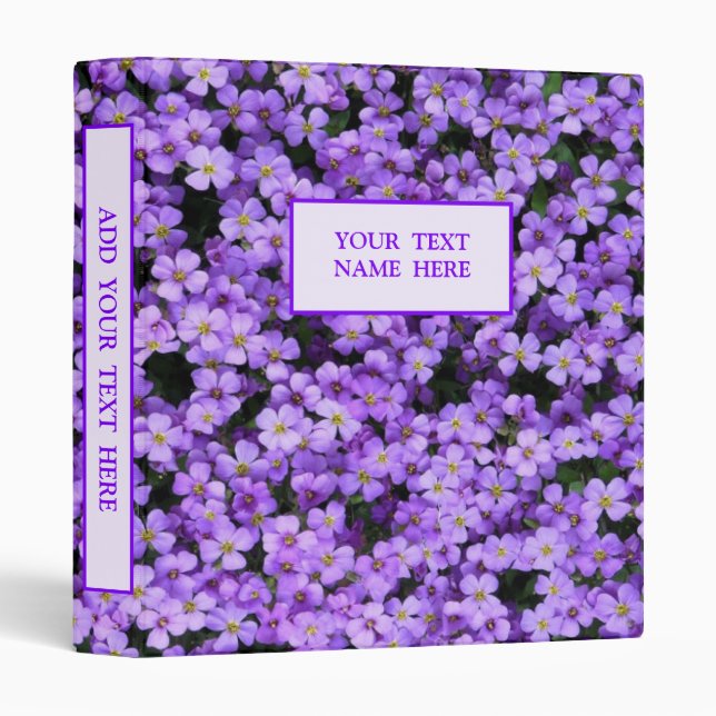 Personalized Violets Binder with Custom Text (Front/Spine)