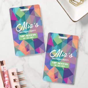 Personalized VIP Birthday Party Access Modern Badge