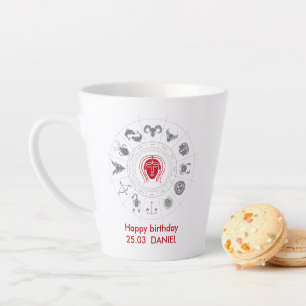 Personalized Virgo Zodiac Birthday Gift Latte Mug