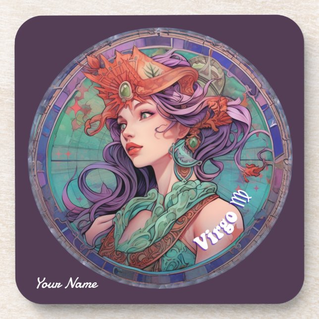 Personalized Virgo Zodiac  Coaster (Front)