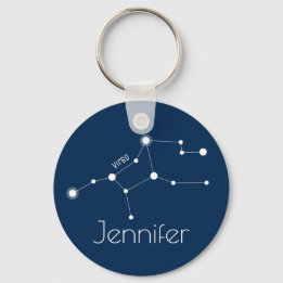 Personalized Virgo Zodiac Constellation Keychain