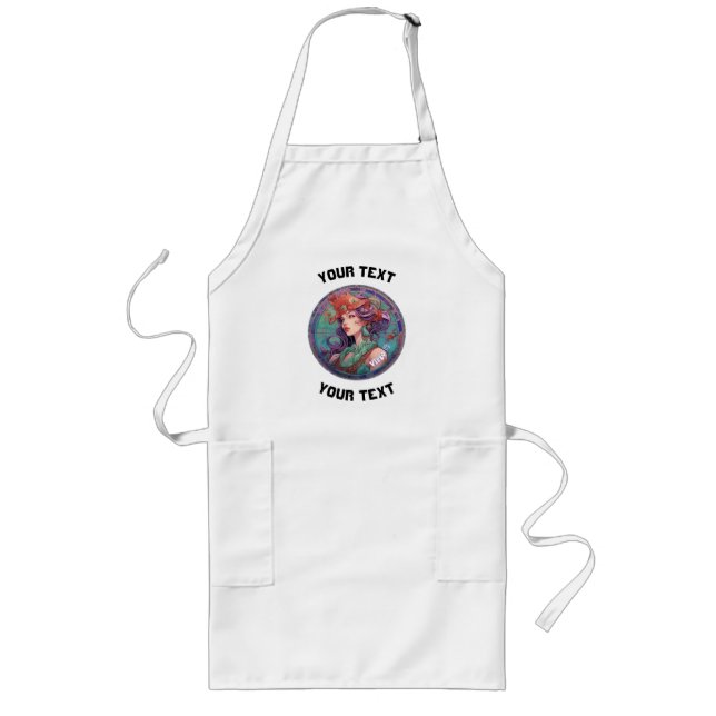 Personalized Virgo Zodiac  Long Apron (Front)