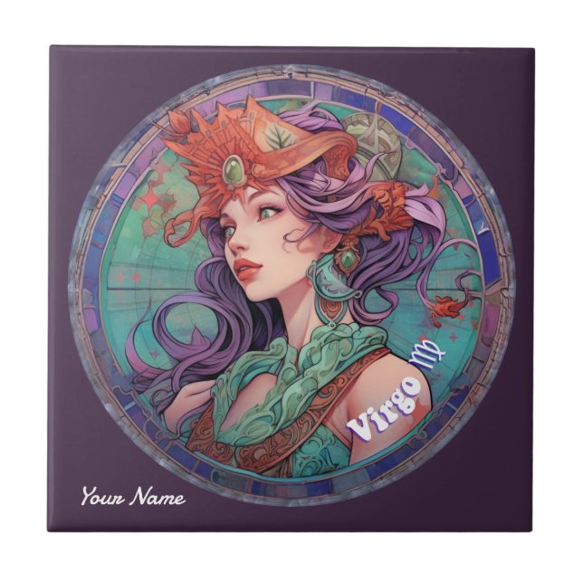Personalized Virgo Zodiac  Tile (Front)