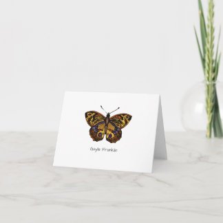 Personalized Vivid Gold Butterfly Card