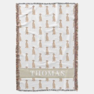 Personalized Vizsla Baby Blanket Pink & White