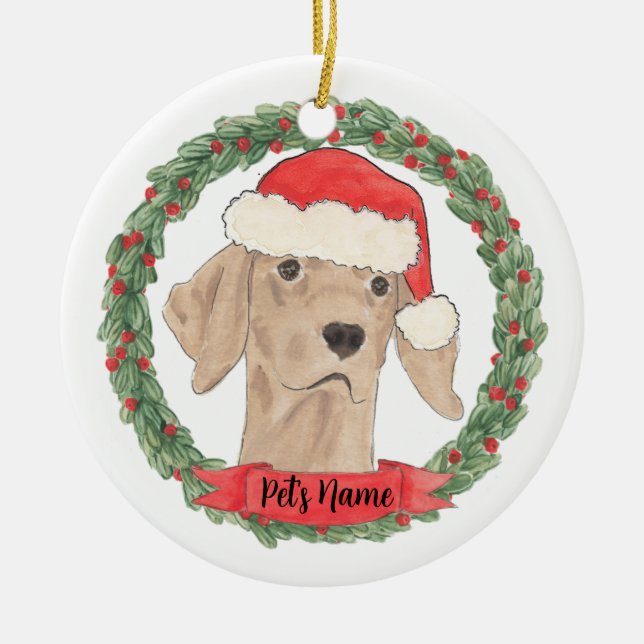 Personalized Vizsla Viszla Ceramic Ornament (Front)