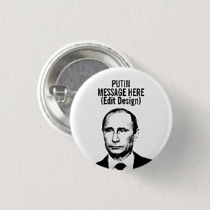 PERSONALIZED VLADIMIR PUTIN 1 INCH ROUND BUTTON