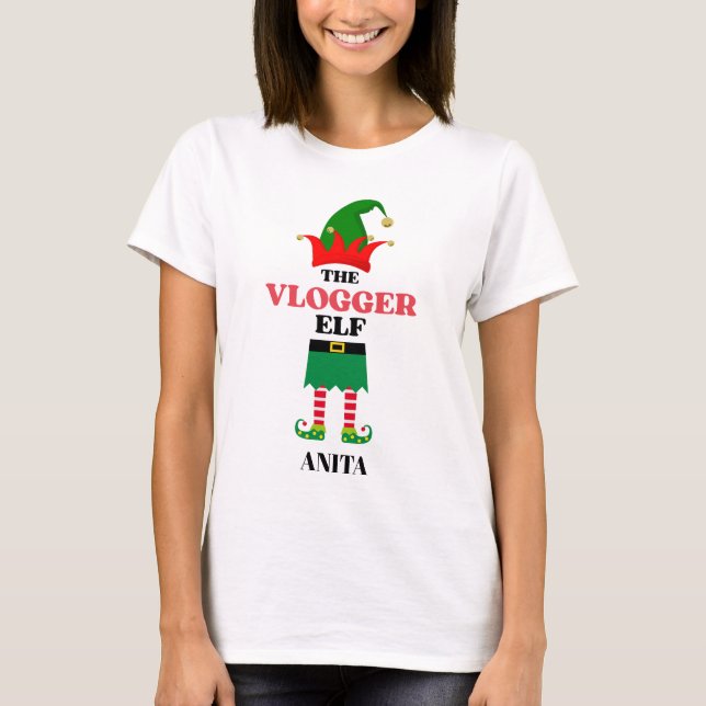 Personalized Vlogger Elf T-Shirt (Front)