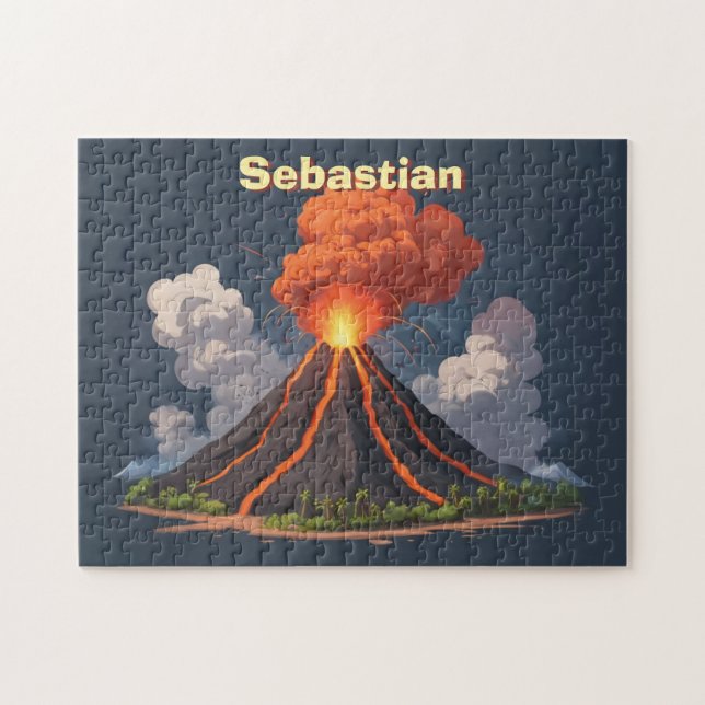 Personalized Volcano Kids  Jigsaw Puzzle (Horizontal)