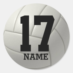 Personalized Volleyball (add your name and number) Classic Round Sticker