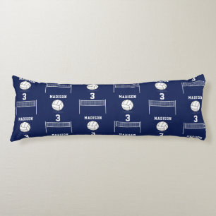 Personalized Volleyball Ball & Net Pattern Body Pillow