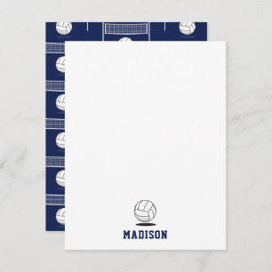 Personalized Volleyball Ball & Net Pattern Card