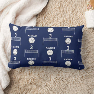 Personalized Volleyball Ball & Net Pattern Lumbar Pillow