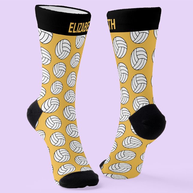Personalized Volleyball Ball Print and Custom Name Socks (🏐 Ace your style with personalized volleyball socks! 🌟)