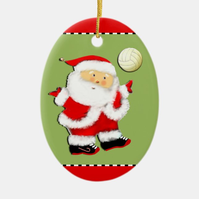 personalized volleyball ceramic ornament (Front)