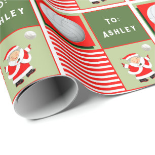 Personalized Volleyball Christmas Wrapping Paper