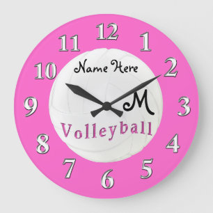 Personalized Volleyball Clock NAME and MONOGRAM
