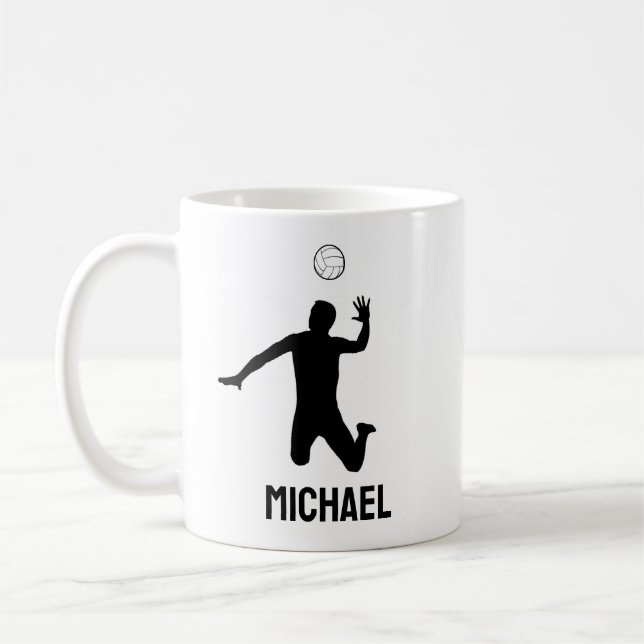 Personalized Volleyball,Gift For Volleyball Player Coffee Mug (Left)
