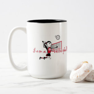  Personalized Volleyball Girl Two-Tone Coffee Mug