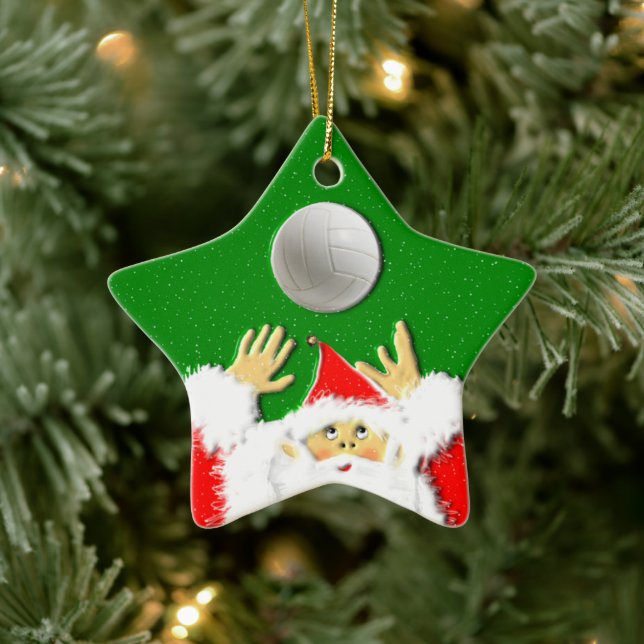 Personalized Volleyball Holiday Gift Ceramic Ornament (Tree)